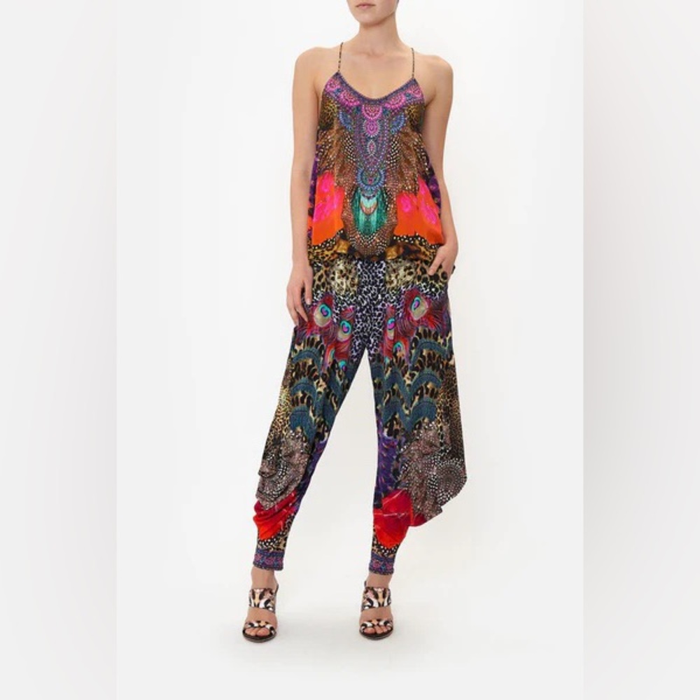 Camilla T Back Top + Jersey Drape Pant in “Xanadu”